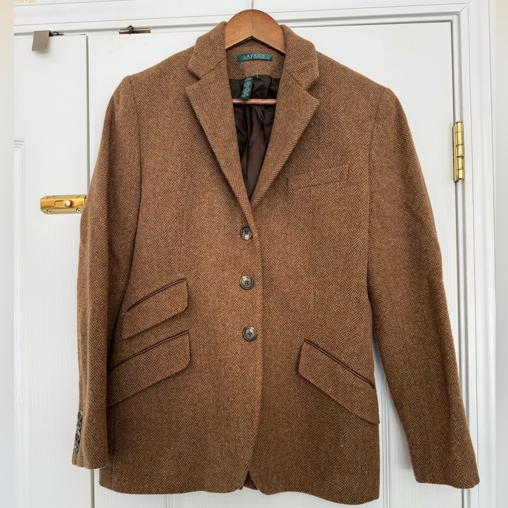 Lauren Ralph Lauren Herringbone Wool Blazer